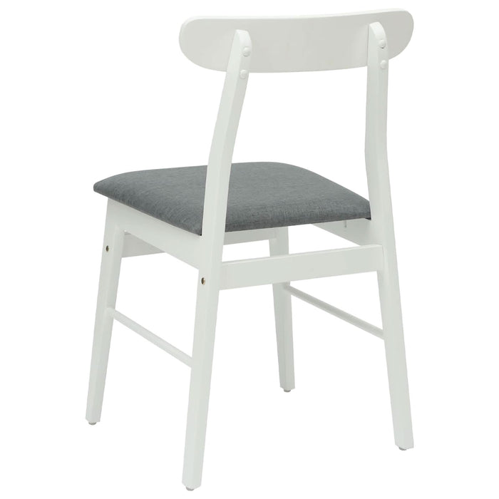 Scaun de sufragerie 2 pcs Alb și gri Lemn Solid de Cauciuc - WALTI WALTI
