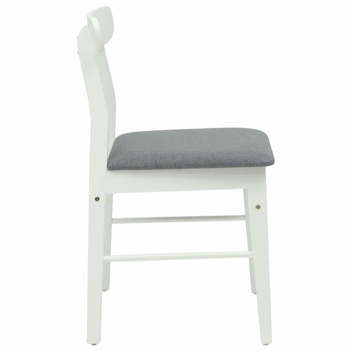 Scaun de sufragerie 2 pcs Alb și gri Lemn Solid de Cauciuc - WALTI WALTI