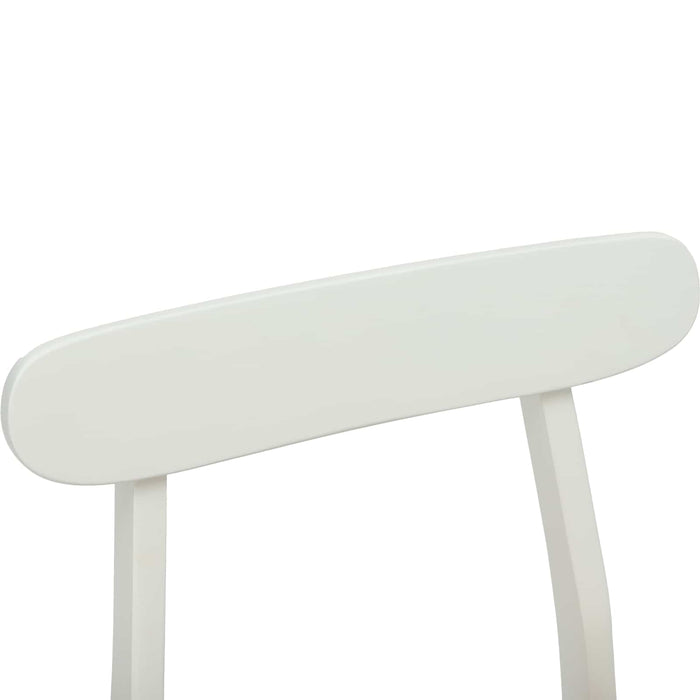 Scaun de sufragerie 2 pcs Alb și Natural Lemn Solid de Cauciuc - WALTI WALTI