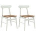 Scaun de sufragerie 2 pcs Alb și Natural Lemn Solid de Cauciuc - WALTI WALTI