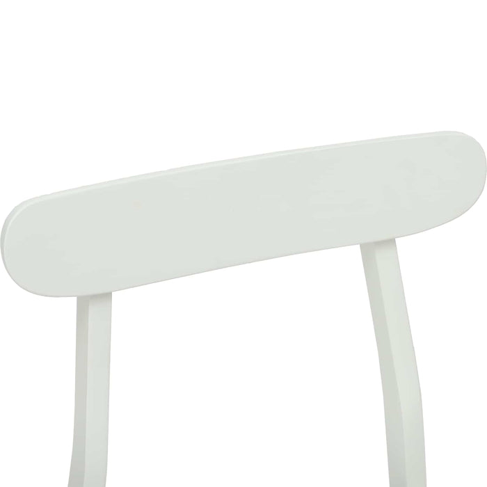 Scaun de sufragerie 2 pcs Alb Lemn Solid de Cauciuc - WALTI WALTI