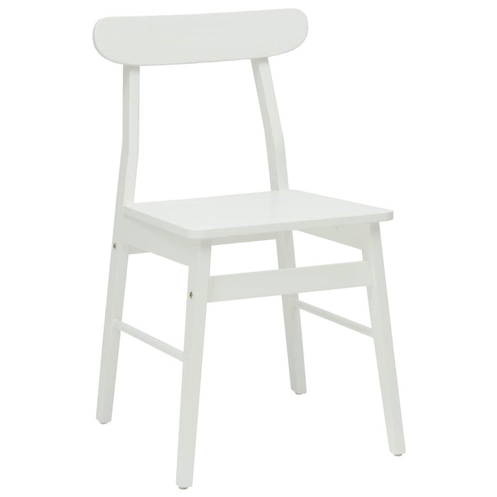 Scaun de sufragerie 2 pcs Alb Lemn Solid de Cauciuc - WALTI WALTI