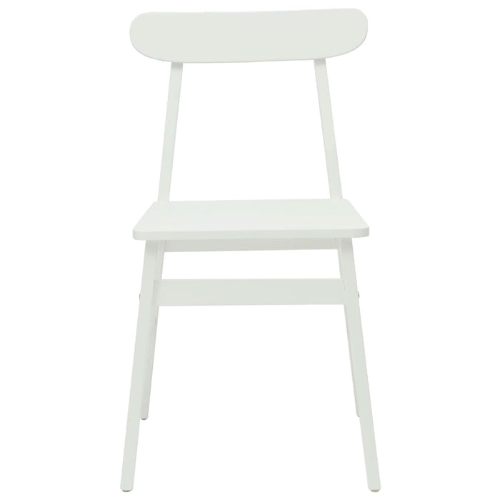 Scaun de sufragerie 2 pcs Alb Lemn Solid de Cauciuc - WALTI WALTI