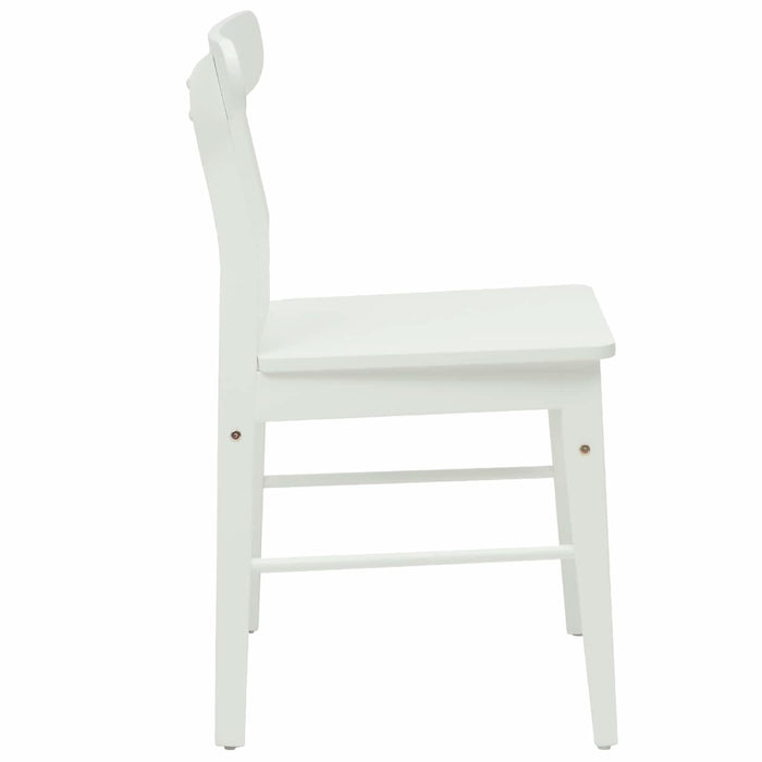 Scaun de sufragerie 2 pcs Alb Lemn Solid de Cauciuc - WALTI WALTI