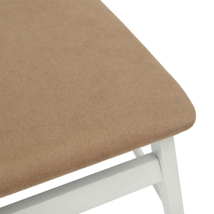 Scaun de sufragerie 2 pcs Alb și maro Lemn Solid de Cauciuc - WALTI WALTI