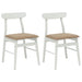 Scaun de sufragerie 2 pcs Alb și maro Lemn Solid de Cauciuc - WALTI WALTI