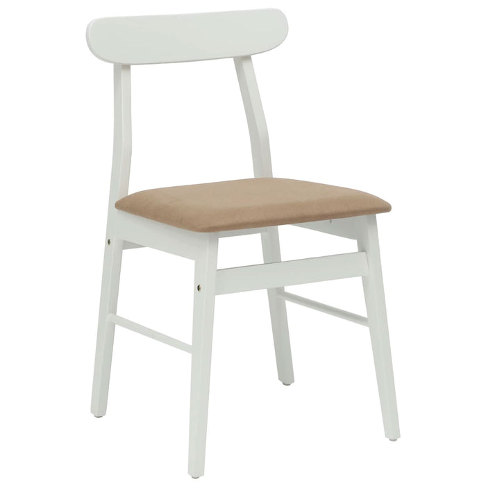 Scaun de sufragerie 2 pcs Alb și maro Lemn Solid de Cauciuc - WALTI WALTI