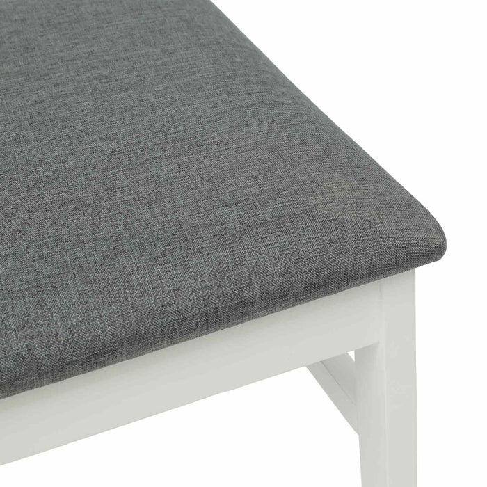 Scaun de sufragerie 2 pcs Alb și gri Lemn Solid de Cauciuc - WALTI WALTI
