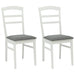 Scaun de sufragerie 2 pcs Alb și gri Lemn Solid de Cauciuc - WALTI WALTI