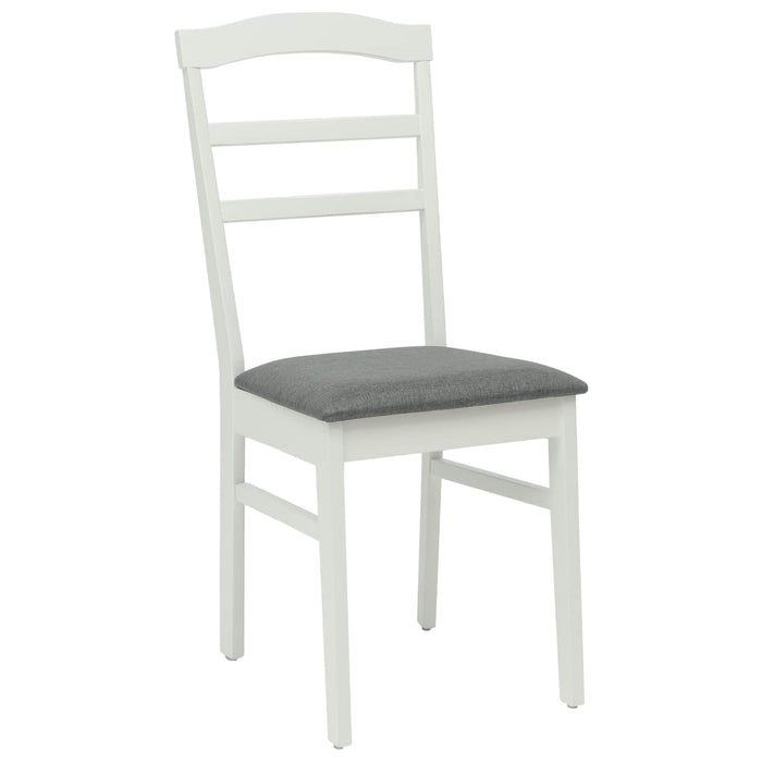 Scaun de sufragerie 2 pcs Alb și gri Lemn Solid de Cauciuc - WALTI WALTI