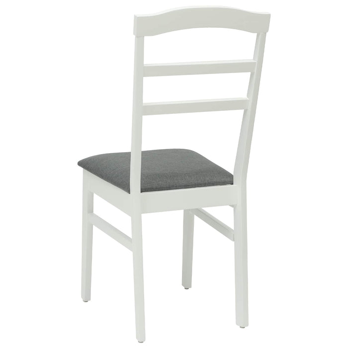 Scaun de sufragerie 2 pcs Alb și gri Lemn Solid de Cauciuc - WALTI WALTI