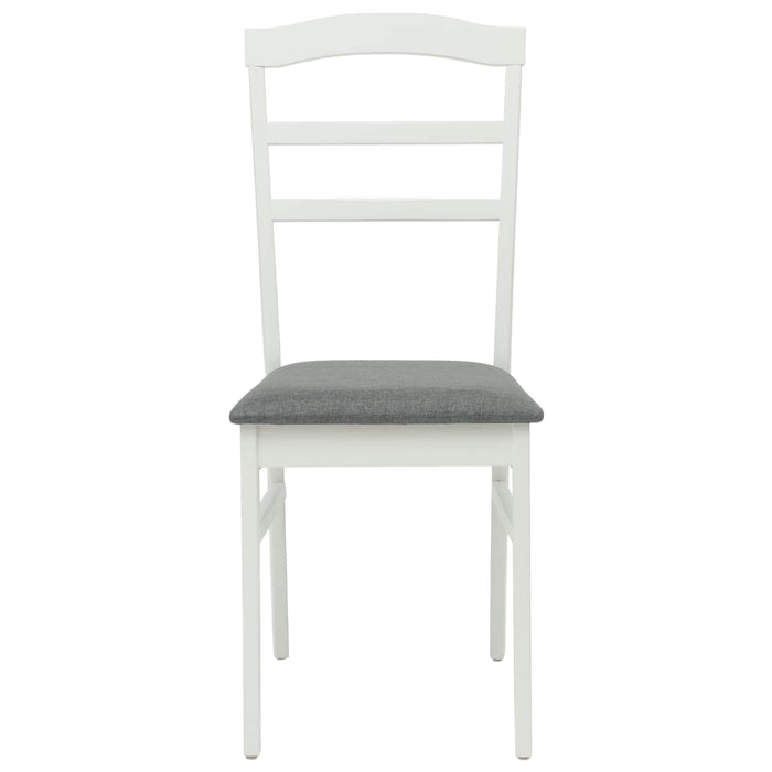 Scaun de sufragerie 2 pcs Alb și gri Lemn Solid de Cauciuc - WALTI WALTI