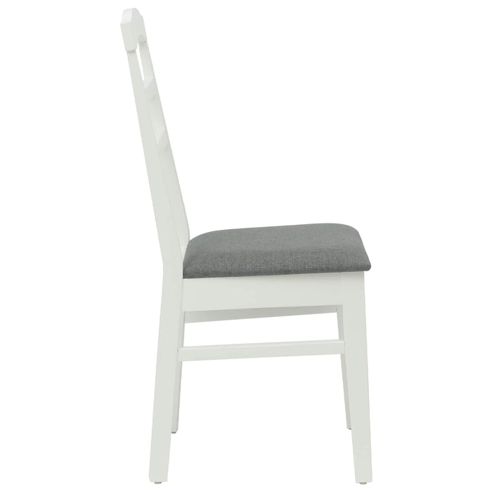 Scaun de sufragerie 2 pcs Alb și gri Lemn Solid de Cauciuc - WALTI WALTI