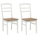 Scaun de sufragerie 2 pcs Alb și Natural Lemn Solid de Cauciuc - WALTI WALTI