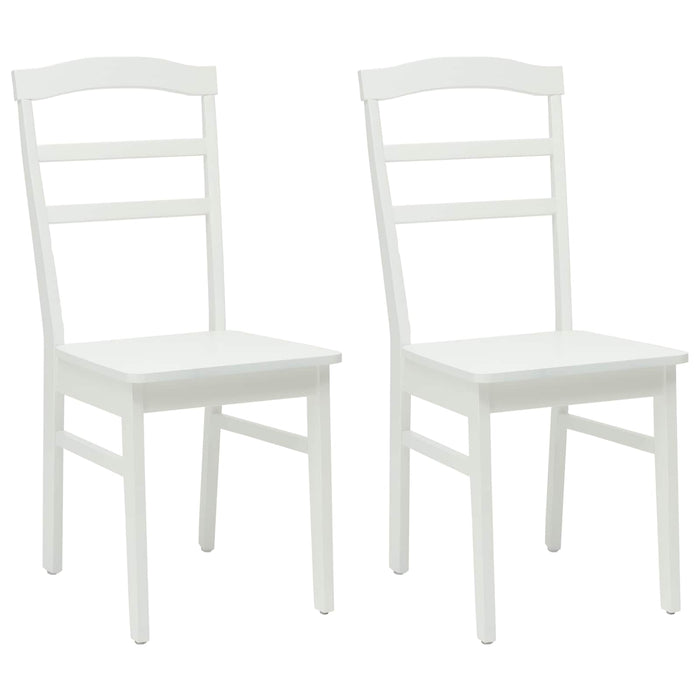 Scaun de sufragerie 2 pcs Alb Lemn Solid de Cauciuc - WALTI WALTI