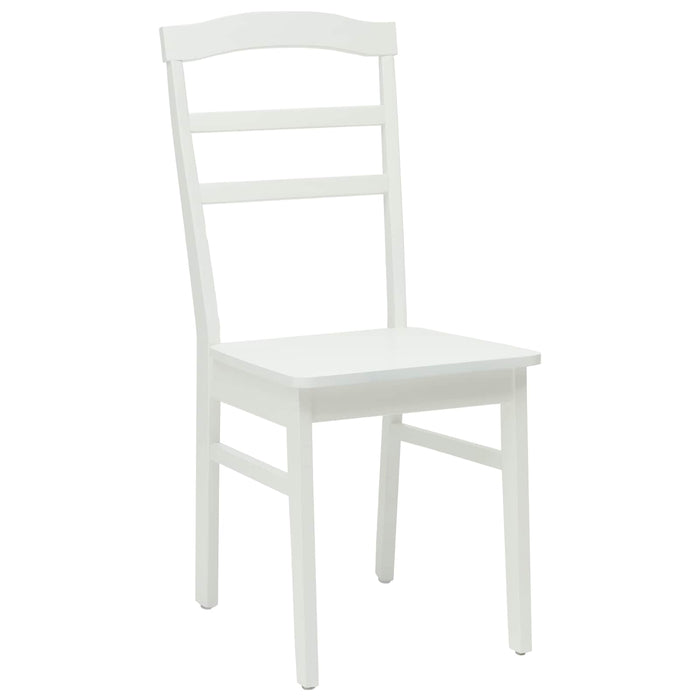 Scaun de sufragerie 2 pcs Alb Lemn Solid de Cauciuc - WALTI WALTI