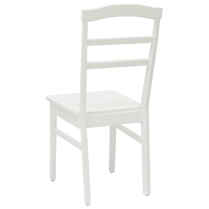 Scaun de sufragerie 2 pcs Alb Lemn Solid de Cauciuc - WALTI WALTI