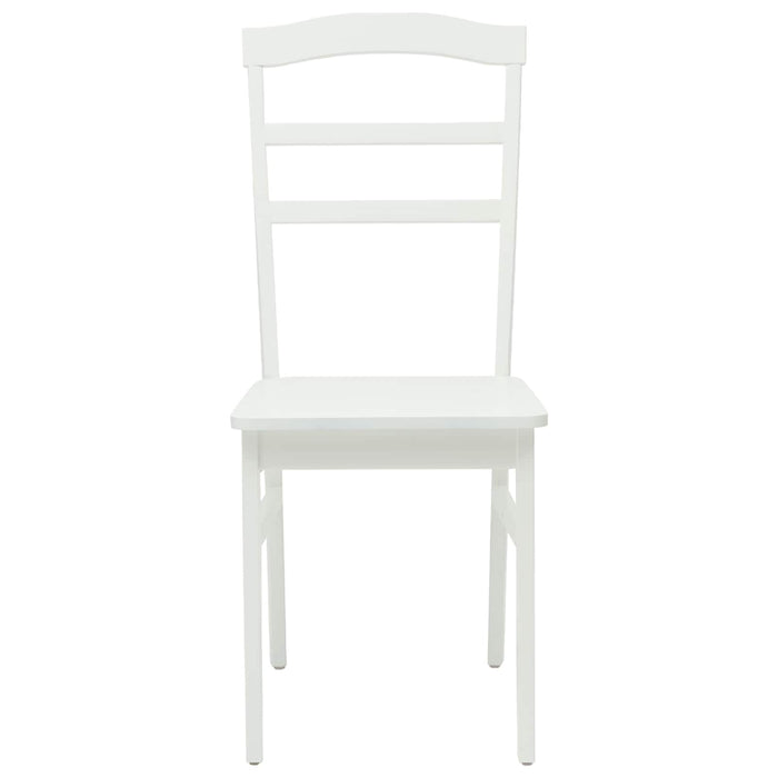 Scaun de sufragerie 2 pcs Alb Lemn Solid de Cauciuc - WALTI WALTI