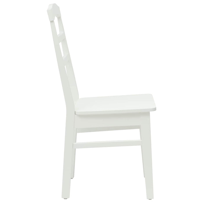 Scaun de sufragerie 2 pcs Alb Lemn Solid de Cauciuc - WALTI WALTI