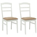 Scaun de sufragerie 2 pcs Alb și maro Lemn Solid de Cauciuc - WALTI WALTI