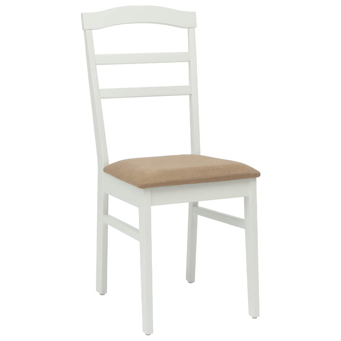 Scaun de sufragerie 2 pcs Alb și maro Lemn Solid de Cauciuc - WALTI WALTI