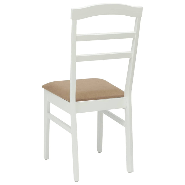 Scaun de sufragerie 2 pcs Alb și maro Lemn Solid de Cauciuc - WALTI WALTI