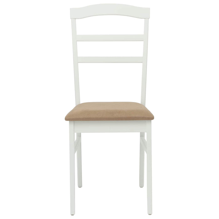 Scaun de sufragerie 2 pcs Alb și maro Lemn Solid de Cauciuc - WALTI WALTI