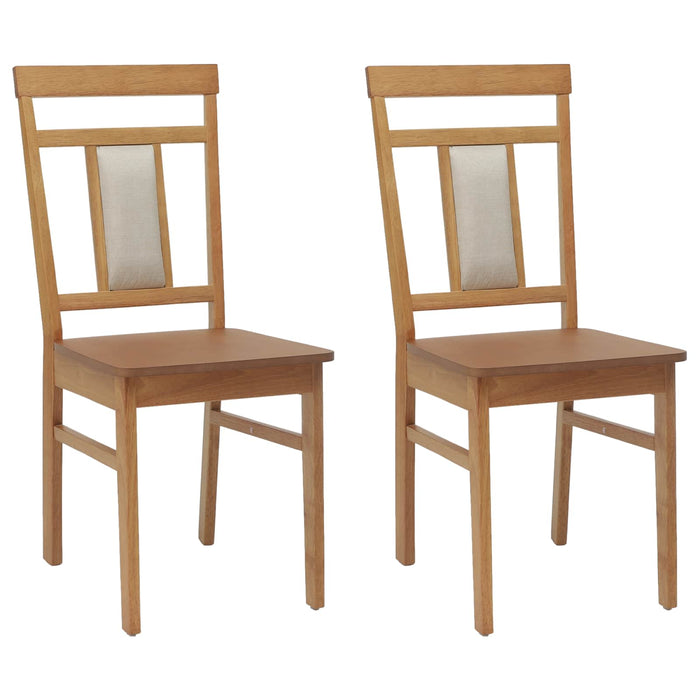 Scaun de sufragerie 2 pcs natural Lemn Solid de Cauciuc - WALTI WALTI
