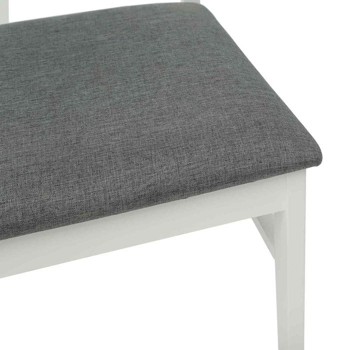 Scaun de sufragerie 2 pcs Alb și gri Lemn Solid de Cauciuc - WALTI WALTI