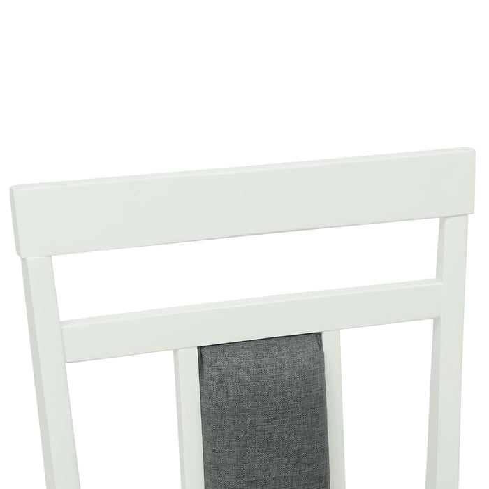 Scaun de sufragerie 2 pcs Alb și gri Lemn Solid de Cauciuc - WALTI WALTI