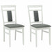 Scaun de sufragerie 2 pcs Alb și gri Lemn Solid de Cauciuc - WALTI WALTI