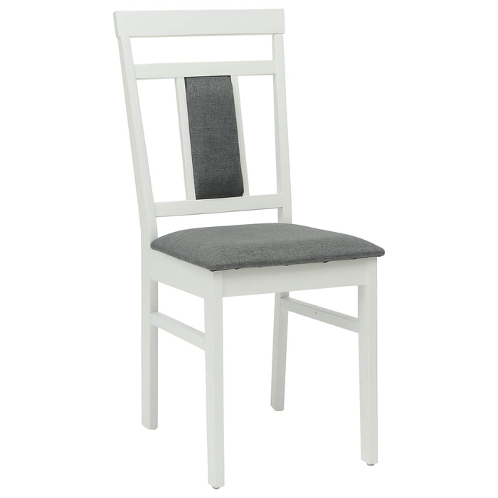 Scaun de sufragerie 2 pcs Alb și gri Lemn Solid de Cauciuc - WALTI WALTI