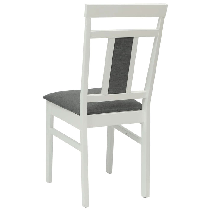 Scaun de sufragerie 2 pcs Alb și gri Lemn Solid de Cauciuc - WALTI WALTI