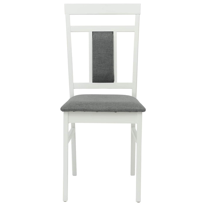 Scaun de sufragerie 2 pcs Alb și gri Lemn Solid de Cauciuc - WALTI WALTI