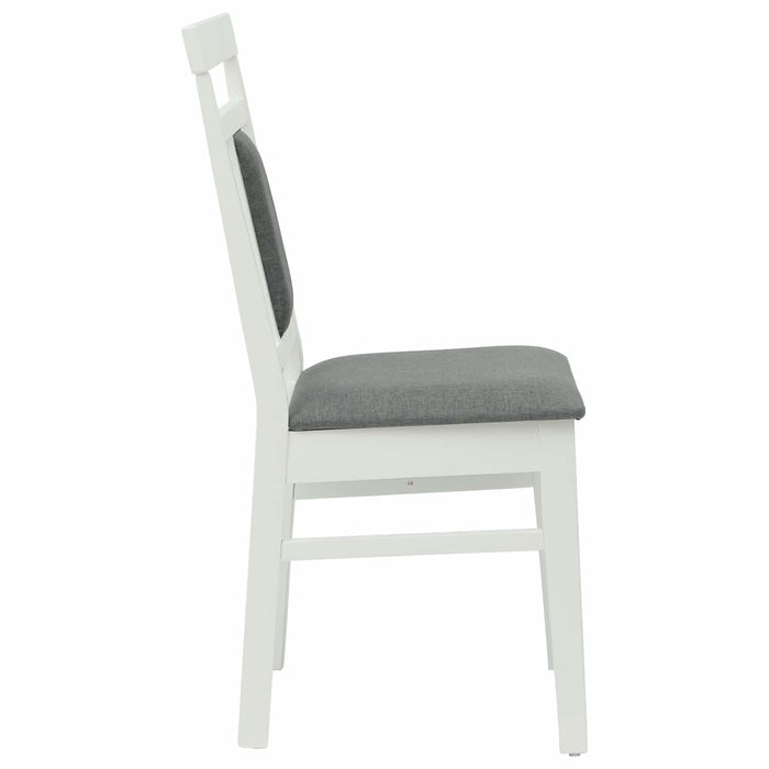 Scaun de sufragerie 2 pcs Alb și gri Lemn Solid de Cauciuc - WALTI WALTI