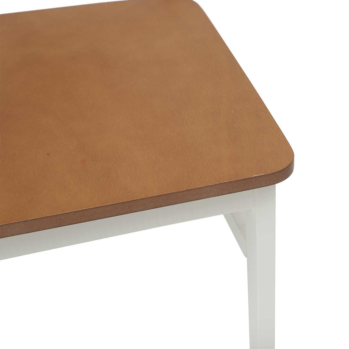Scaun de sufragerie 2 pcs Alb și Natural Lemn Solid de Cauciuc - WALTI WALTI