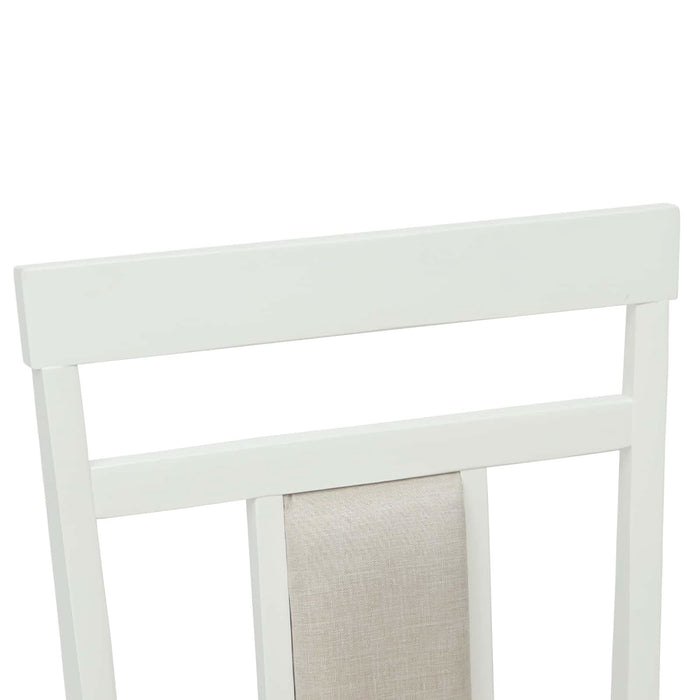Scaun de sufragerie 2 pcs Alb și Natural Lemn Solid de Cauciuc - WALTI WALTI