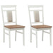 Scaun de sufragerie 2 pcs Alb și Natural Lemn Solid de Cauciuc - WALTI WALTI