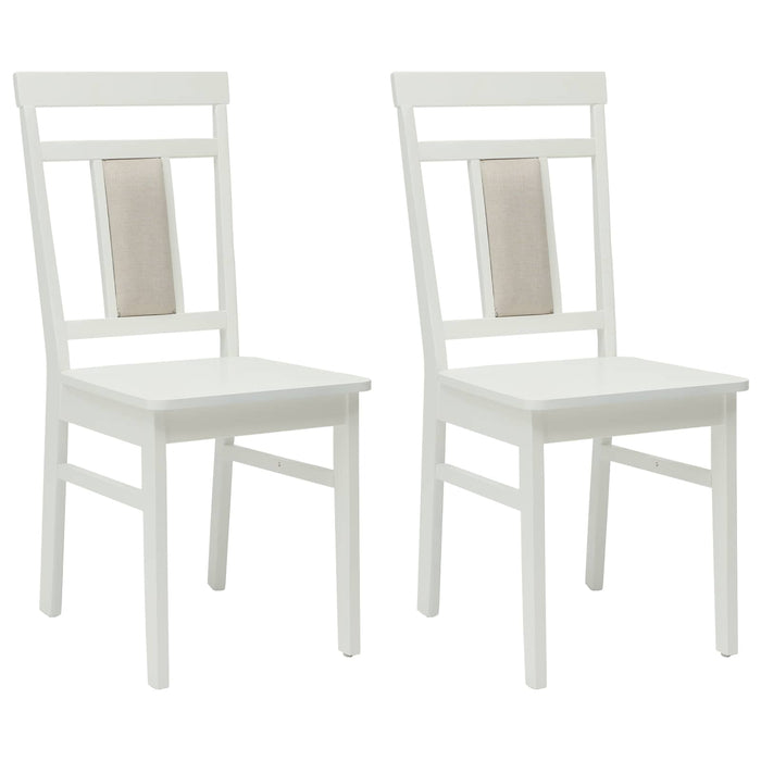 Scaun de sufragerie 2 pcs Alb Lemn Solid de Cauciuc - WALTI WALTI