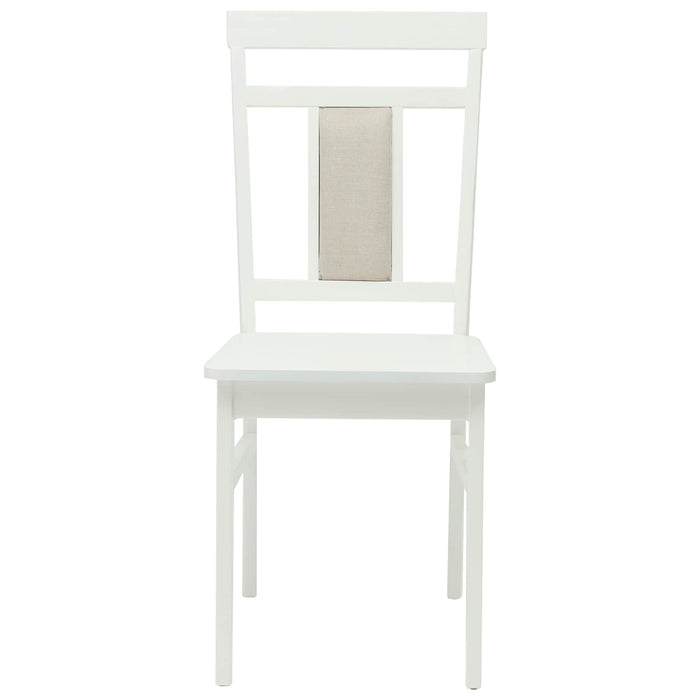 Scaun de sufragerie 2 pcs Alb Lemn Solid de Cauciuc - WALTI WALTI