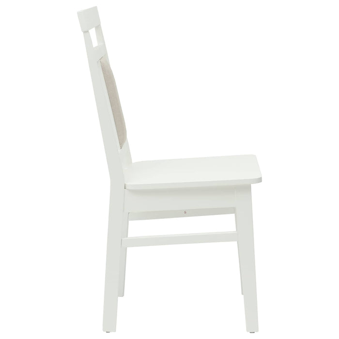 Scaun de sufragerie 2 pcs Alb Lemn Solid de Cauciuc - WALTI WALTI