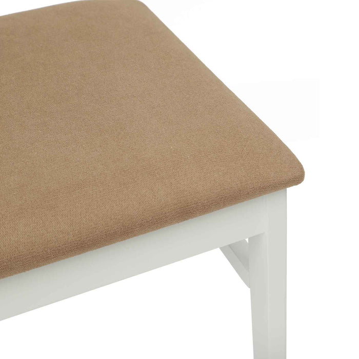 Scaun de sufragerie 2 pcs Alb și maro Lemn Solid de Cauciuc - WALTI WALTI