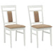 Scaun de sufragerie 2 pcs Alb și maro Lemn Solid de Cauciuc - WALTI WALTI