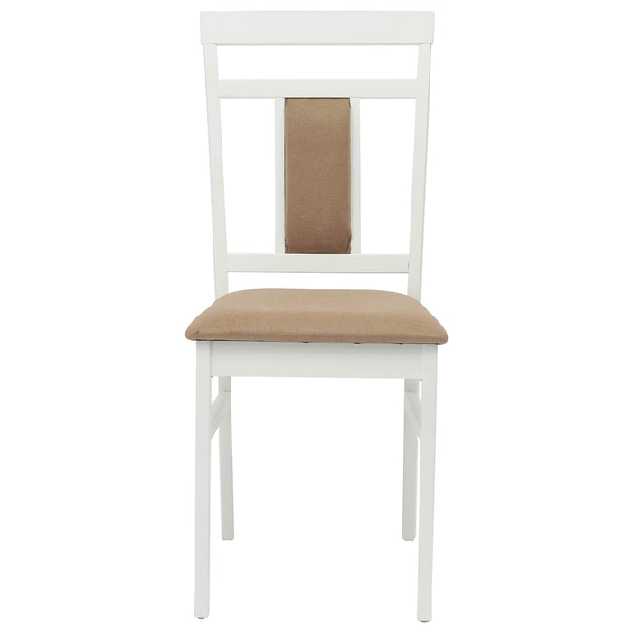 Scaun de sufragerie 2 pcs Alb și maro Lemn Solid de Cauciuc - WALTI WALTI