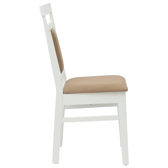 Scaun de sufragerie 2 pcs Alb și maro Lemn Solid de Cauciuc - WALTI WALTI