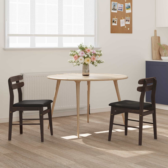 Scaun de sufragerie 2 pcs Maro deschis și negru - WALTI WALTI