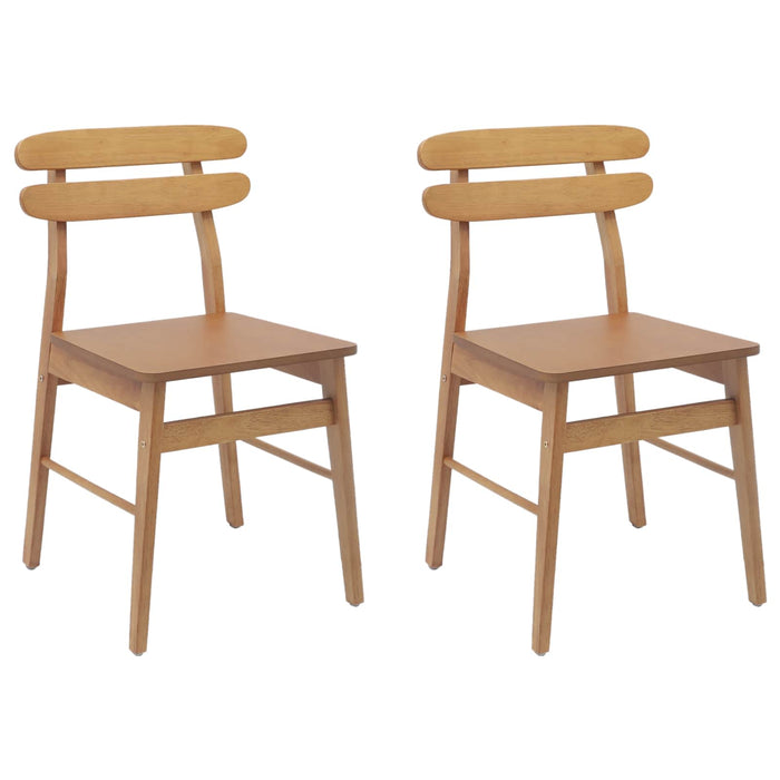 Scaun de sufragerie 2 pcs natural Lemn Solid de Cauciuc - WALTI WALTI