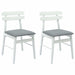 Scaun de sufragerie 2 pcs Alb și gri Lemn Solid de Cauciuc - WALTI WALTI