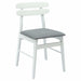 Scaun de sufragerie 2 pcs Alb și gri Lemn Solid de Cauciuc - WALTI WALTI