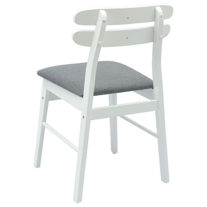 Scaun de sufragerie 2 pcs Alb și gri Lemn Solid de Cauciuc - WALTI WALTI